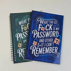 Funny Spiral Bound Password Book Minimalist Account Password Record Notebook for Office Workers with Stickers Durable Material User-friendly Access