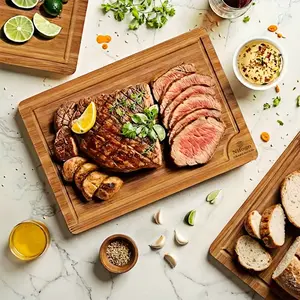 Kitchen chopping board 5-Piece Bamboo Cutting Board Set with Holder - Food-Grade Charcuterie & Chopping Boards for Meat, Vegetables, Fruits - Durable, Eco-Friendly, 3 Sizes for Kitchen Use