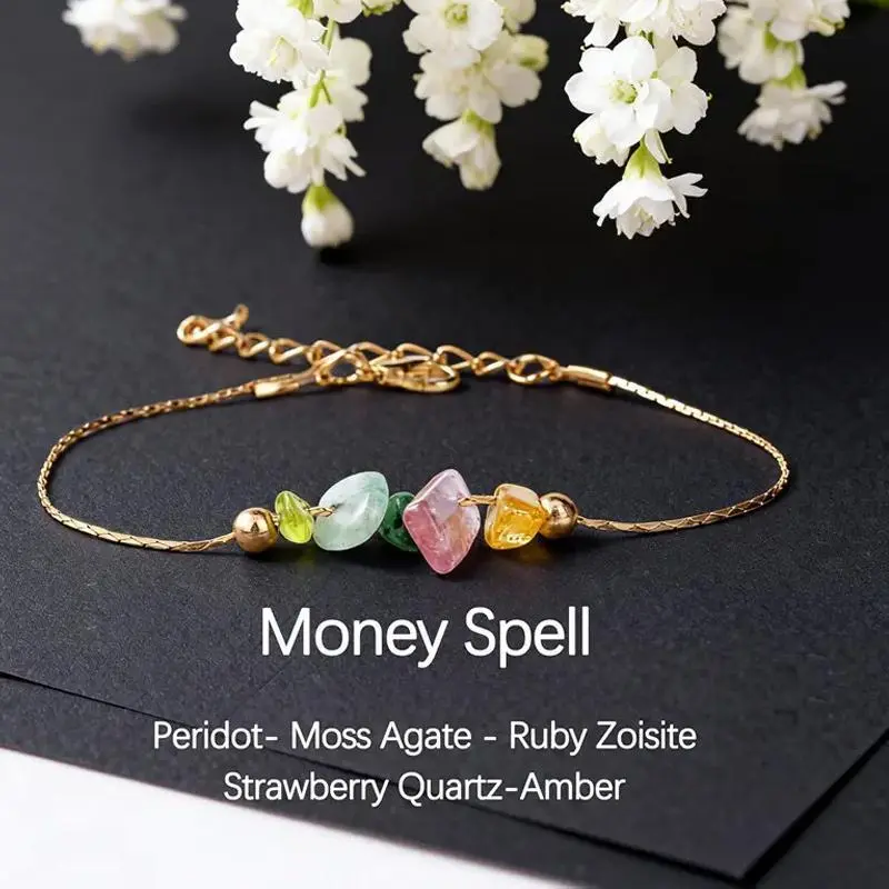 1 pc Moon Energy Raw Crystal Bracelet, Moonstone Beaded Bracelet for Women, Crystal Gemstone Bracelet, Daily Wear and Gift for Friends, Family and Couples, Beautiful Bracelets