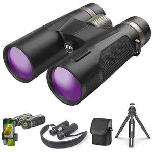 12x42 ED IPX7 Waterproof Binoculars for Adults High Powered, Easy-to-Focus Image Stabilized Binoculars, Perfect for Bird Watching/Hunting(Gift:Shoulder Strap&Tripod& Phone Holder&Compass&Whistle)