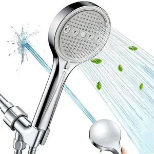 Spa-Level Shower Head 6 Modes + Power Wash Function Switch between gentle mist and strong pressure. Power wash tackles tough grime easily. Filtered water, anti-clog nozzles,  60-inch hose add convenience. Wall/ceiling mounts fit any bathroom—installs fast