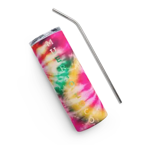 Bada** Tie Dye Tumbler Drinkware Steel Straw Colorful Water Bottles