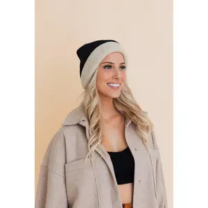 Essential Harmony Two-Tone Knit Beanie