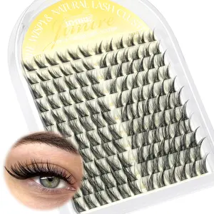 Cat Eye Natural Lash Clusters Wispy Eyelash Clusters 10-16MM Cluster Eyelash Extensions Left Right DIY Lash Extension Soft D-Curly Fox Eye Lashes Clusters 132Pcs Anime Individual Lashes