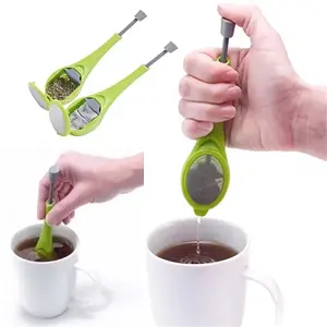 Tea & Coffee Strainer Stir Swirl Total Tea Infuser Gadget Measure Steep Stir Press Plastic