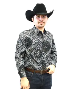 VS100L - FPMSFP - Y-412-3- Black - Vaquero Signature Fashion Printed Shirt