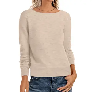 ANRABESS Womens Long Sleeve Boat Neck Casual Soft Lightweight Basic Pullover Sweater Top 2025 Fall Shirt Work Travel Outfits