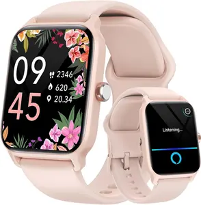 Smartwatch Gift for Men And Women, 1.8" HD Full Touch Screen, Make & Receive Calls, Message Notifications, 100+ Sports Modes, Lightweight & Breathable.Built-in Alexa, Compatible with Android And for iPhone,watch automatic waterproof