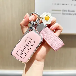 for Lexus Key Fob Cover with Keychain Lanyard, Soft TPU Key Fob Protector Compatible with Lexus RX is ES GS LS NX RS GX LX RC LC Smart Key Case
