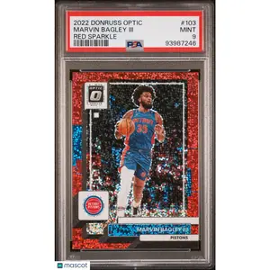Marvin Bagley III PSA 2022 Panini Donruss Optic Red Sparkle 9