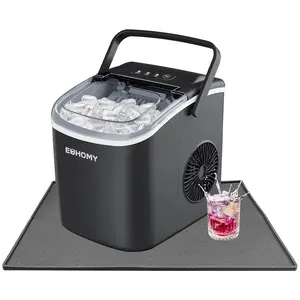 Ice Makers Countertop Mat  with Raised Edge Prevents Liquid Spillage, Nugget Ice Machine Countertop Mat with Non-Slip Raised Dots, Portable 19x12Only Mat Not Include Ice Maker