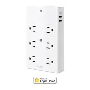 TP-Link & Tapo P306 Smart Plug Outlet Extender, Surge Protector, 18W Fast Charging, 3 Individual Smart Outlets, 1x USB-C & 2X USB-A, Smart Night Light, Works w/Apple HomeKit, Alexa & Google Home