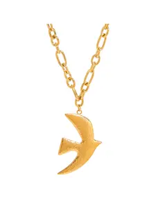 Classic Peace Dove Exquisite Trendy Pendant Necklace For Women Minimalist 18K Gold PVD Plated Stainless Steel Ring Fashion Jewelry Set
