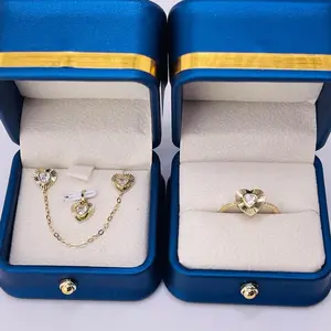 Oroconda Jewelry 14k Gold Heart Set Includes Ring, Chain, Pendant & Earrings for Everyday & Special Occasions