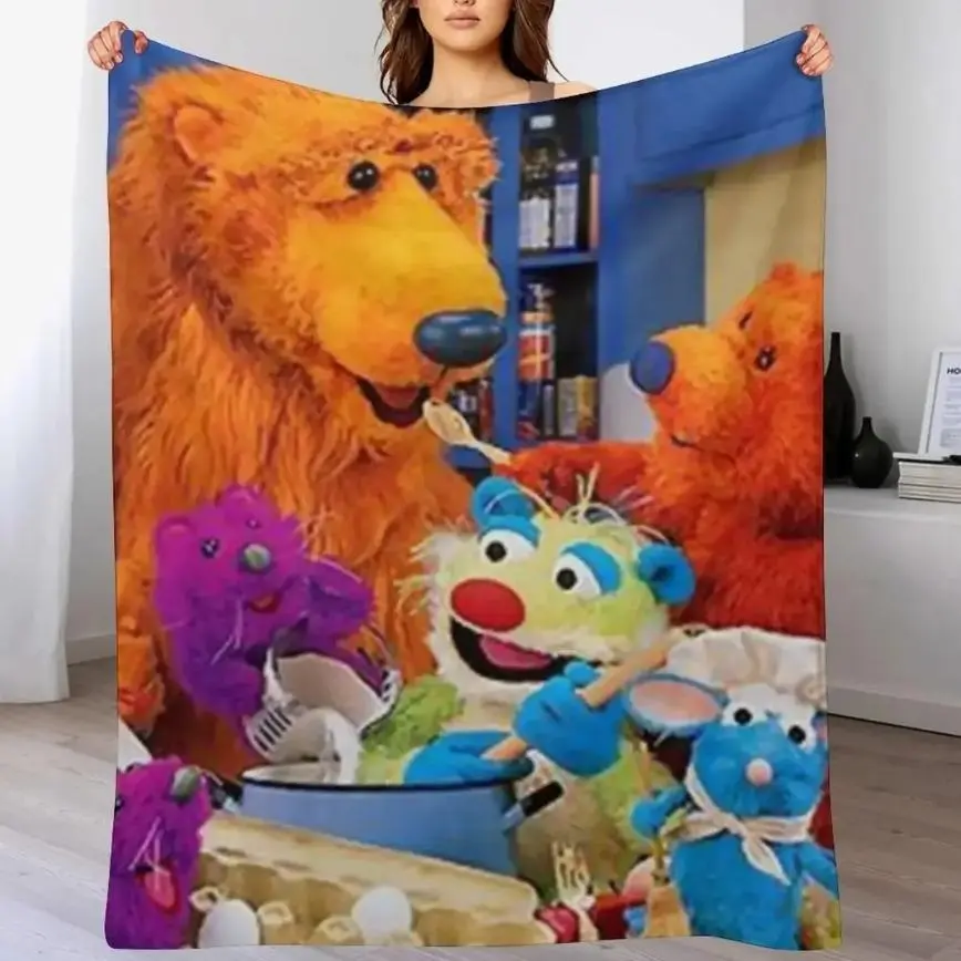 Classic Ultra-Soft Plush Bear Blanket, Ideal for Home and Travel Use