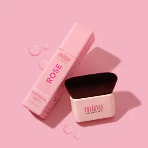 MineTan Rose Glow Self Tan Bundle | Includes Gradual Sunless Tanner Face Mist, Blending Brush, Hydrating Face Mist for Natural Sun Kissed Glow, Soft Bristle Kabuki Brush for Airbrushed Finish, Streak Free Flawless Tan, Fake Tan Kit