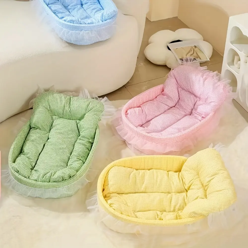 Washable Pet Bed Set, Home, All-Season Soft Pad Cat Cave Dog Sofa, Cozy Kitten Condo, Comfort Princess Dog Chair, Ideal Gift for Eight Festivals, Shaped Beds