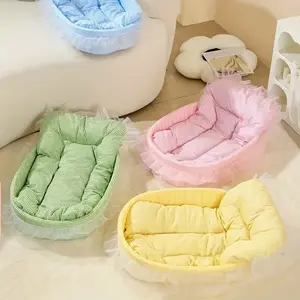 Washable Pet Bed Set, All-Season Soft Pad Cat Cave Dog Sofa, Kitten Condo, Comfort Princess Dog Chair, Ideal Gift for Eight Festivals, Shaped Beds