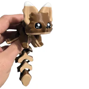 Articulated Caramel Flexi Fox - 3D Printed Fantasy Creature - Authorized Seller - Articulated Desk Buddy