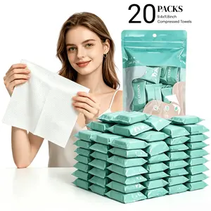 Extra Large Compressed Towels,Disposable Towel Thicker(9.4" x11.8") 20/40/60/80/100 Bulk Set Disposable Compressed Washcloths for Travel & Camping, Soft Compressed Face Towels for Daily Use & Camping Essentials