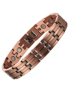 Pure Copper Bracelets for Women Men, Magnetic Bracelet with Magnets & Sizing Tool, Adjustable Jewelry Gift, Unisex Accessory
