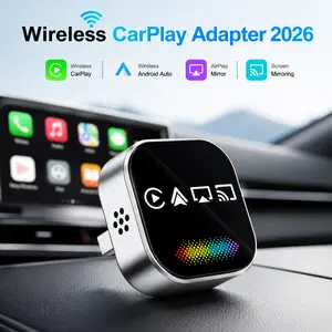 4-in-1 Wireless CarPlay Adapter for iPhone & Android, Plug & Play Mini Wireless Carplay & Android Auto Dongle, Screen Mirroring AirPlaym,Mini USB with Type-C Plug & Play