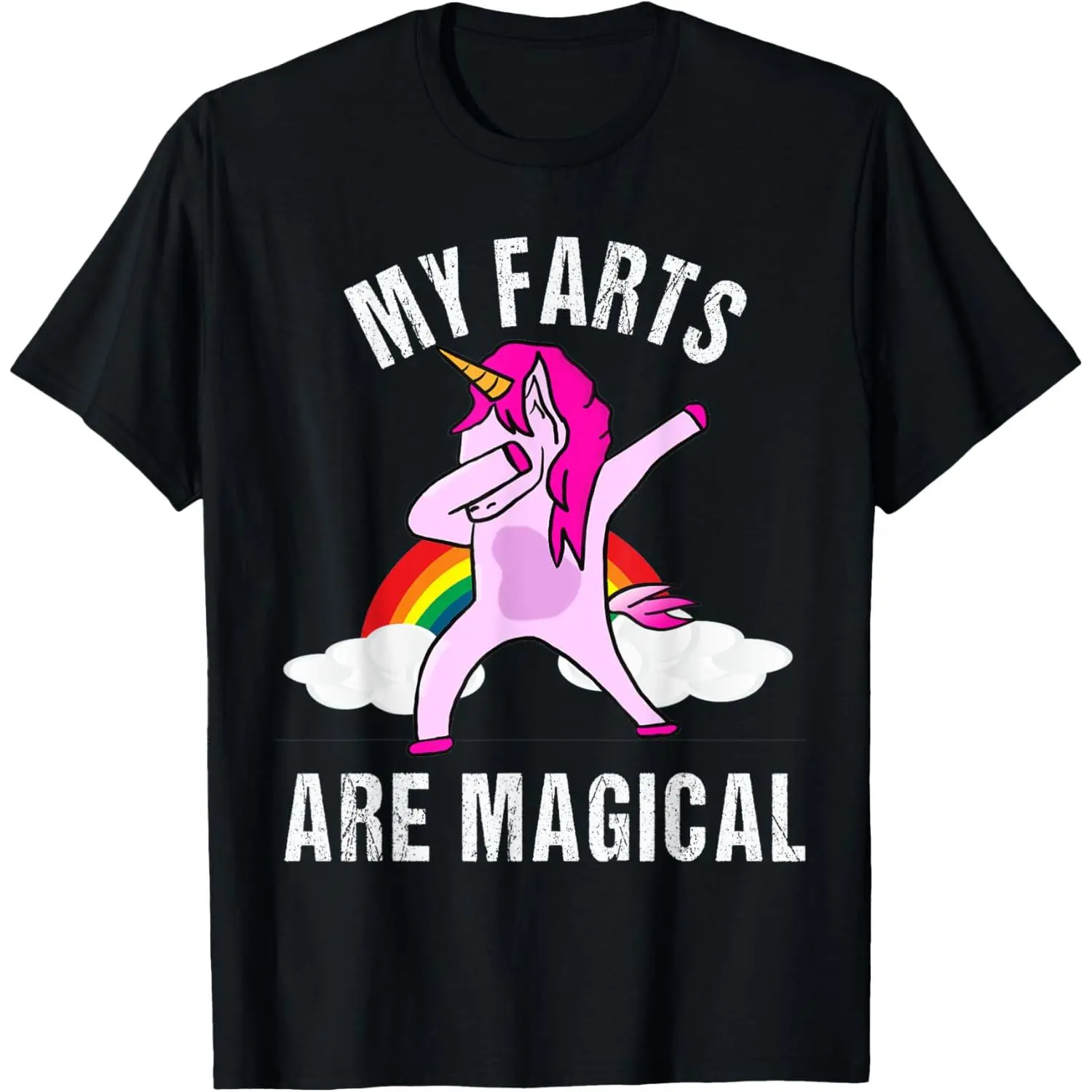Women's Cotton Round Neck Short-Sleeve Graphic Casual T-Shirt, "My Farts Are Magical" Funny Unicorn Gag Gift, Shortsleeve, Top