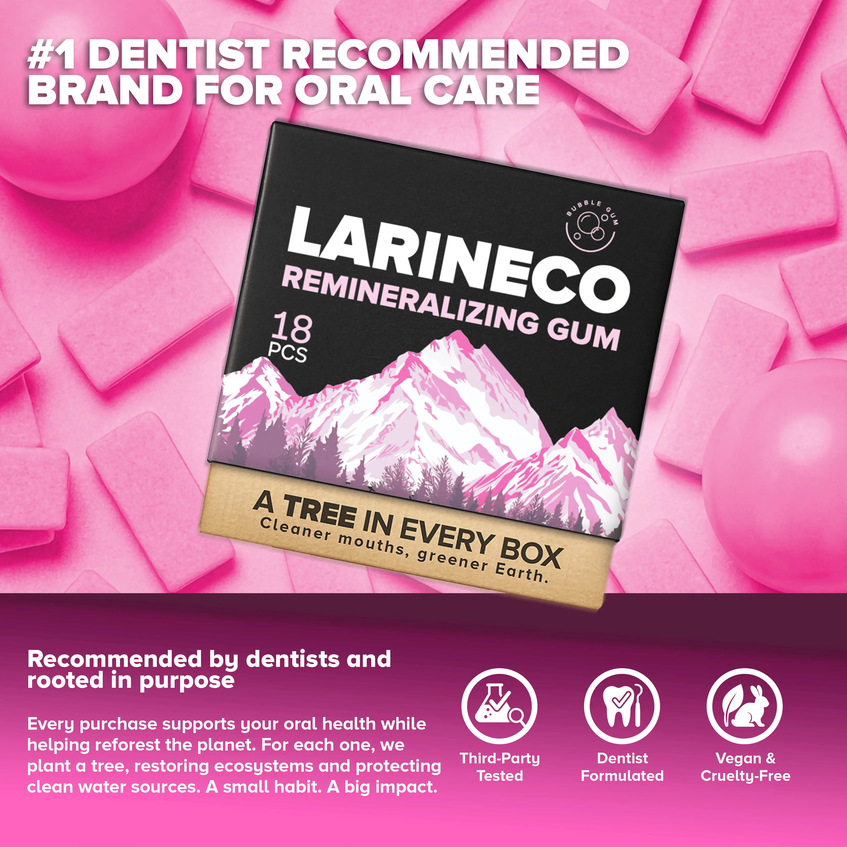 Larineco™️ - Bubblegum Remineralizing Gum