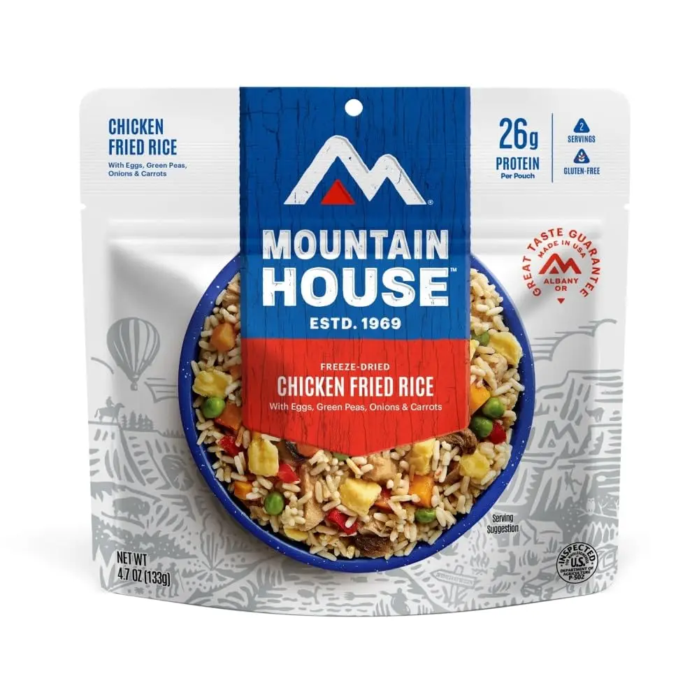 Mountain House Chicken Fried Rice | Freeze Dried Backpacking & Camping Food 2 Servings Gluten-Free