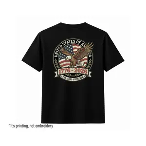 250th Anniversary 1776 2026 Effect Printing Cotton Shirt,4th July Independence Day Patriot Gift Tee PAT MNG Classic Fit Soft Relaxed Vintage Look - Casual To Menswear