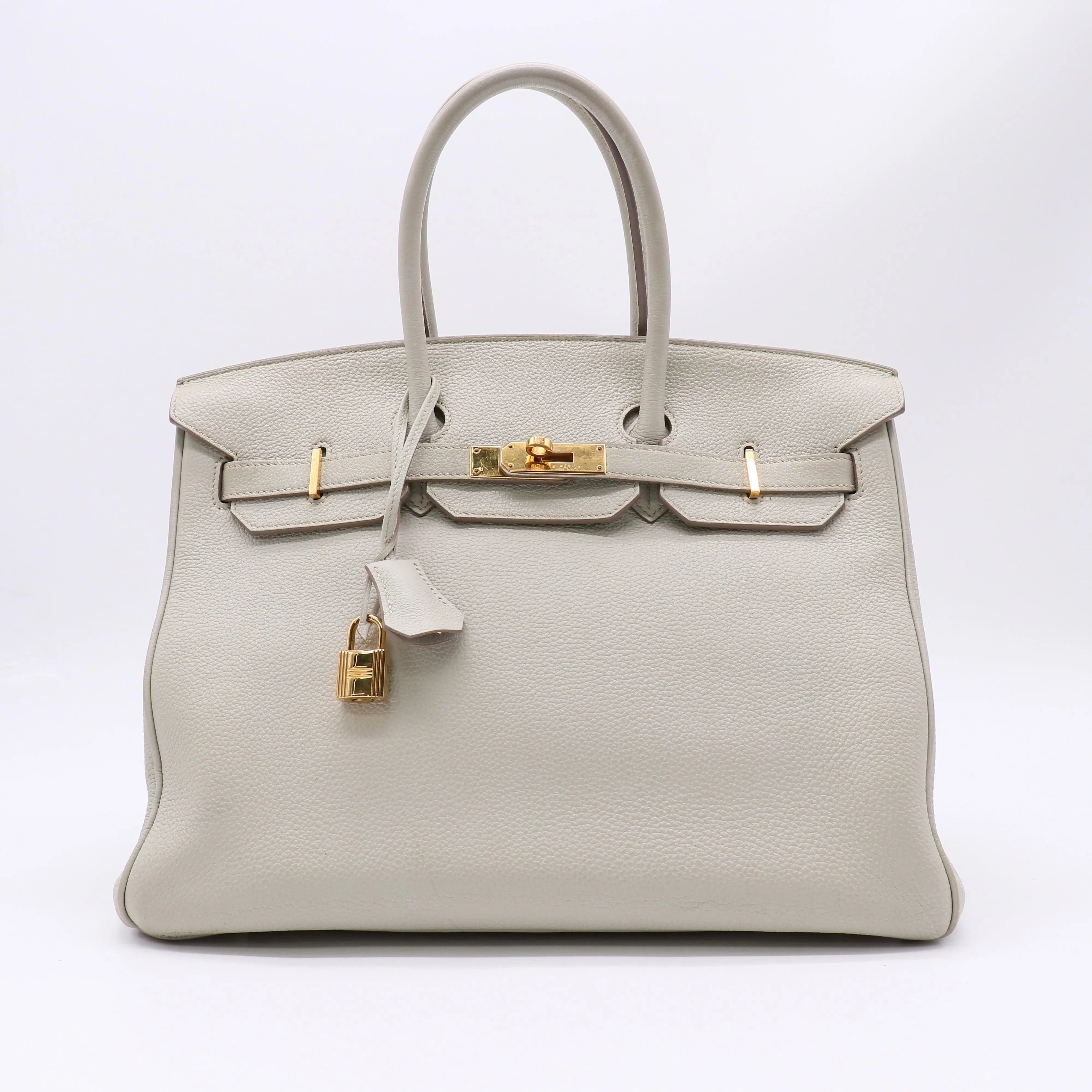 Pre-owned HERMÈS Leather Top Handle Bag  Togo Birkin 35 Twins LDJ4975