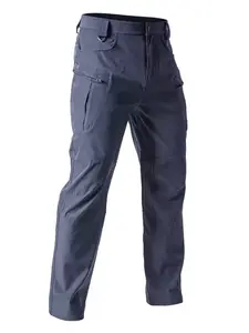 Men's Multi-Functional Tactical Work Pants, Fitted, Durable Non-Stretch Fabric, Hiking & Outdoor Wear, Zipper Pocket Design, Casual Style