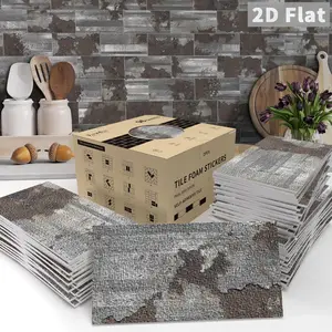 Retro Rust Texture Self-Adhesive Wall Stickers| For Renters/DIY Enthusiasts/Home Renovations | 3×6inch | Tool-Free Peel-and-Stick + Easy to Cut + Waterproof, Stain-Resistant & Easy to Clean, 2D Flat Texture Suitable for Kitchens & Bathrooms