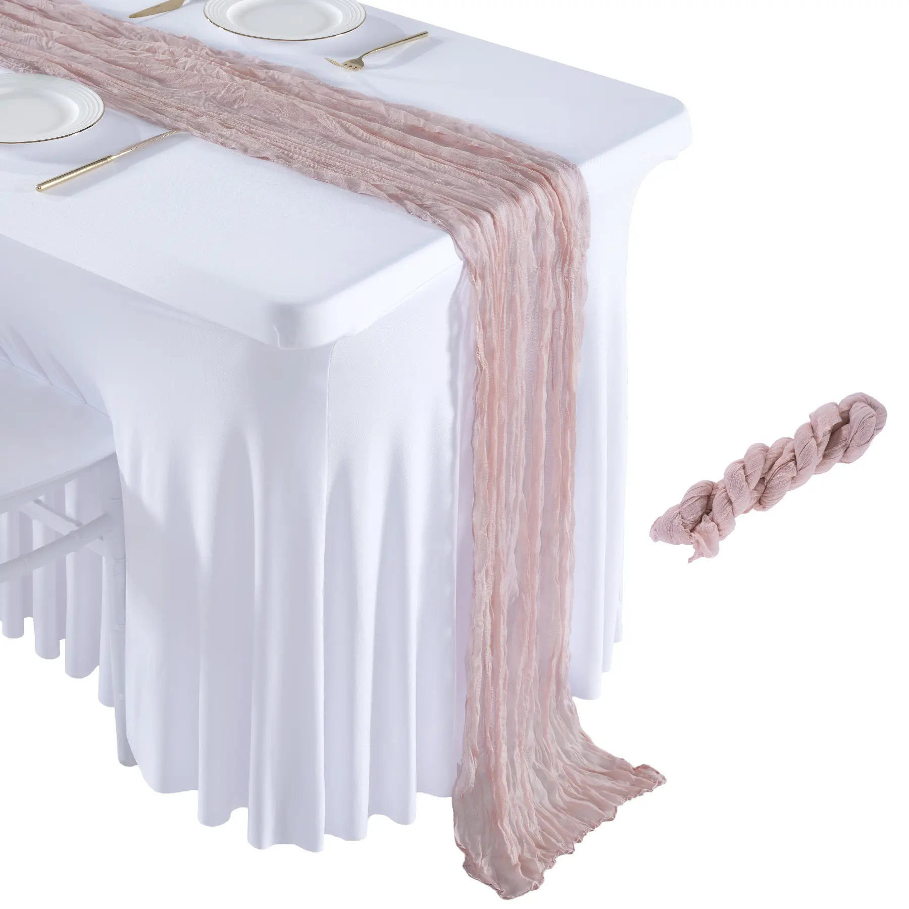 1/2 Panel Table Runner  10ft, Cheesecloth Table Runner, for Wedding Reception, Boho Rustic Wedding, Party, Bridal Shower Decor, Home Decor Valentine's Day Summerwins Father's Day