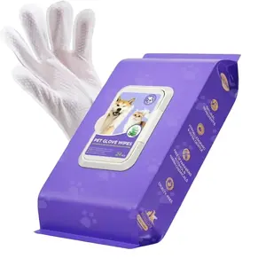 Pet wash-free gloves,Extra-Thick Pet Glove Wipesfor Dogs & Cats - Easy Wipe Paws, Eyes, Ears, Butt, & Body -Lick-Safe for Cats & Dogs - Cleaning, Deodorizing &Grooming (20 Pack)