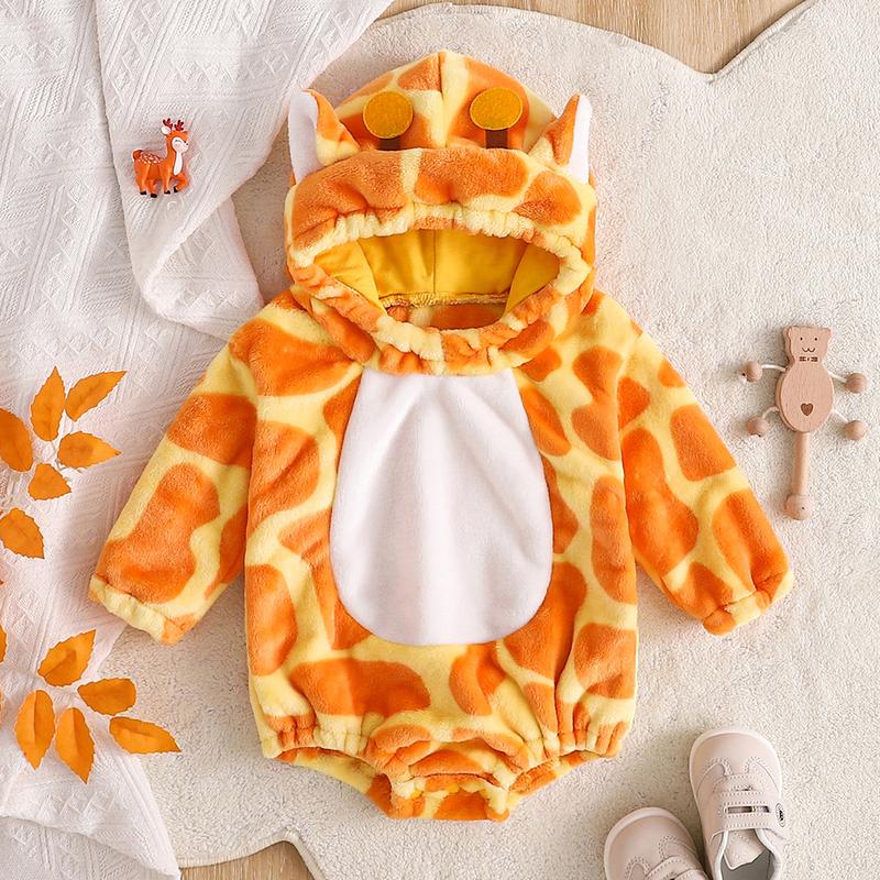 Baby Boys Girls Animal Costume Flannel Rabbit Costume Role Play Hooded Long Sleeve Pajamas Rompers Cosplay Jumpsuits Baby Costumes Cute Animal Outfit Funny Monster Costume Gift