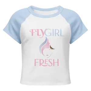 Inkutt Garments Women’s FlyGirl Fresh Baby Tee - Soft Ribbed Micro Fabric Fitted Cut Baseball Inspired Tee for Casual Wear