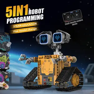 5-in-1 Programmable Robot Builder Kit: One Set of 373 Parts to Build 5 Different Models. Features APP Control, Digital Display & Coding Functions.