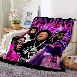 Rod Wave Rapper Flannel Blanket, Warm Soft Cozy Throw Blanket for Bedroom Sofa Bed and Music Fan Gift office