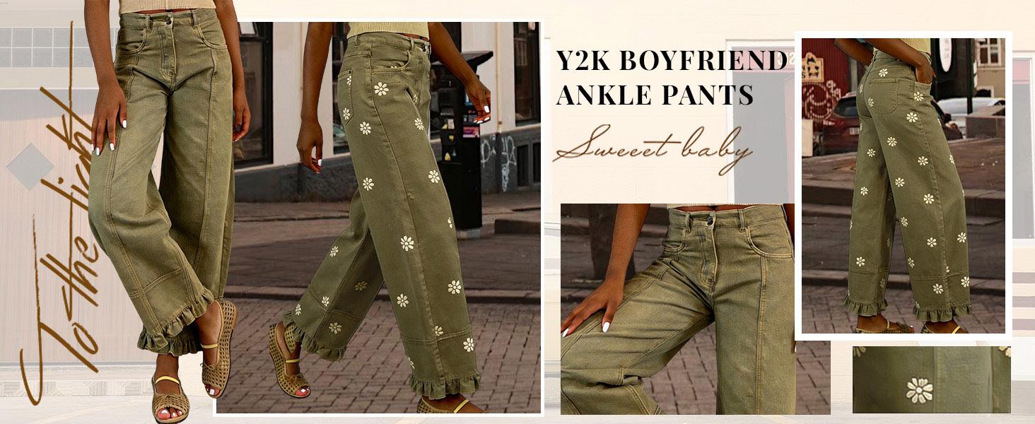 utcoco Barrel Jeans Women 2026  Y2k Patchwork Baggy Boyfriend Denim Pants