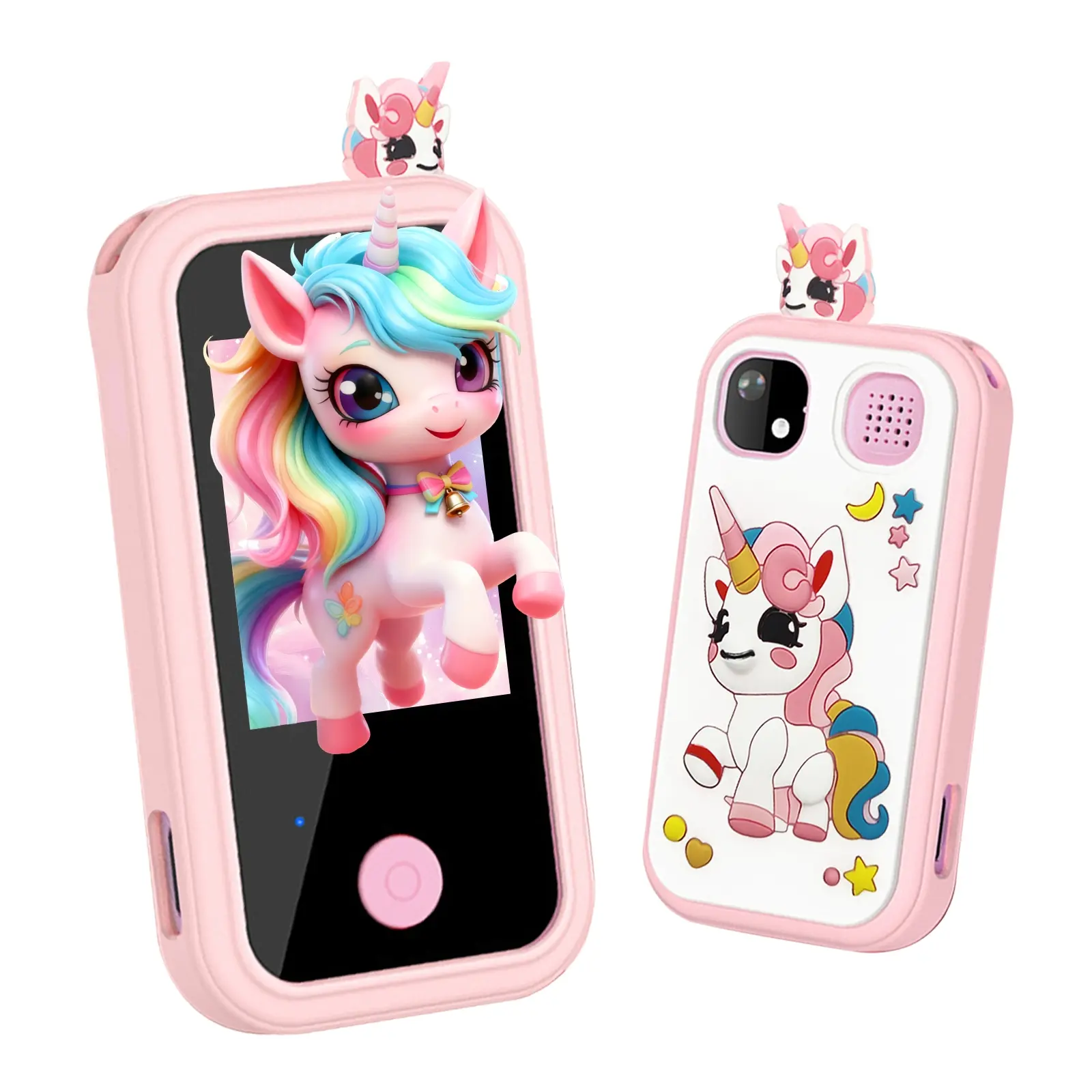 Unicorn Children's Smart Phone, Digital, Fantasy Theme Touchscreen Design, 2.4 Inch Touch Screen with Games, Portable Learning Tool, Learning & Music Player, Includes 32GB Memory, Christmas Birthday Educational Gift for 3-10 Year Old Boys & Girls