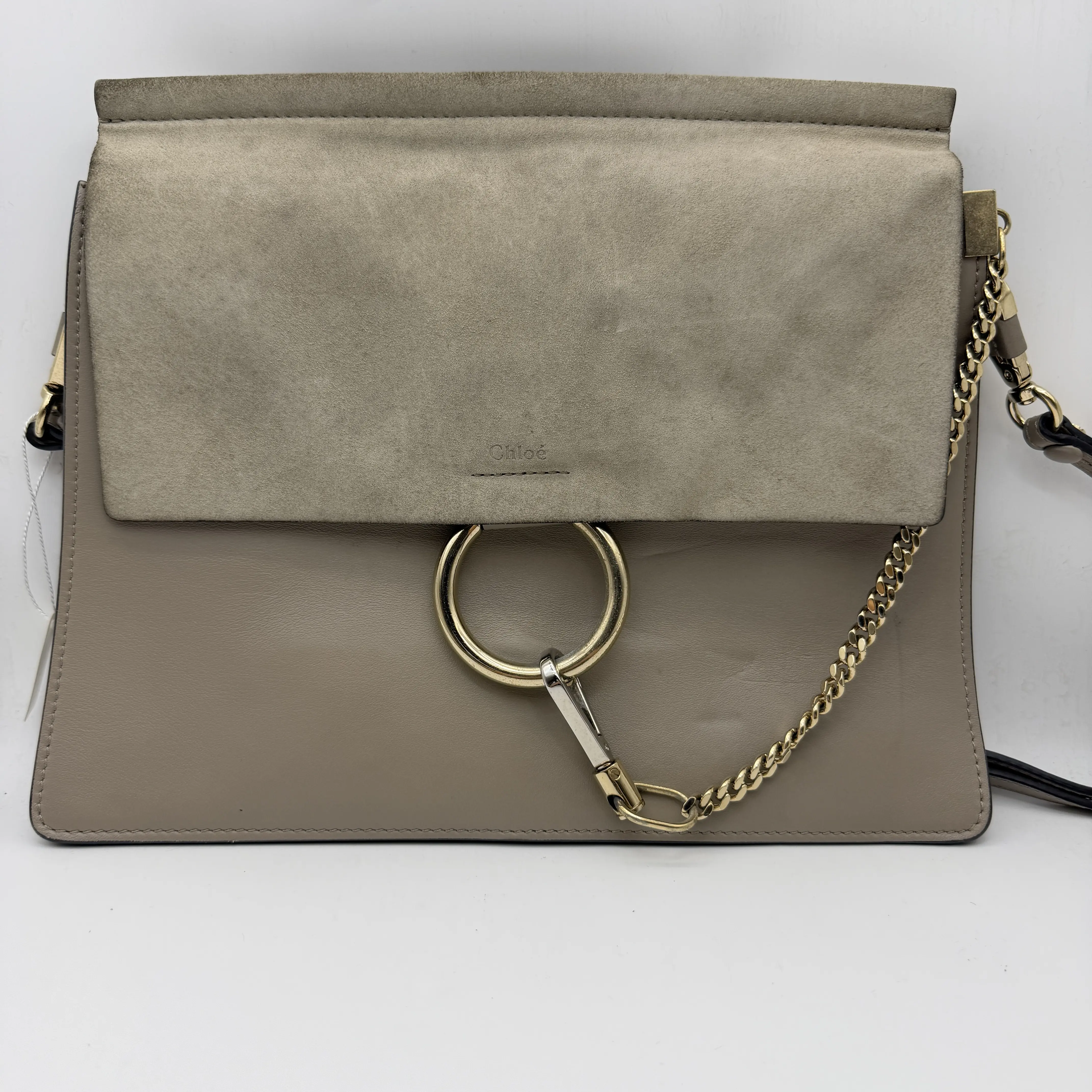 Pre-owned Chloé Faye Elephant Gray Single Shoulder Crossbody Bag