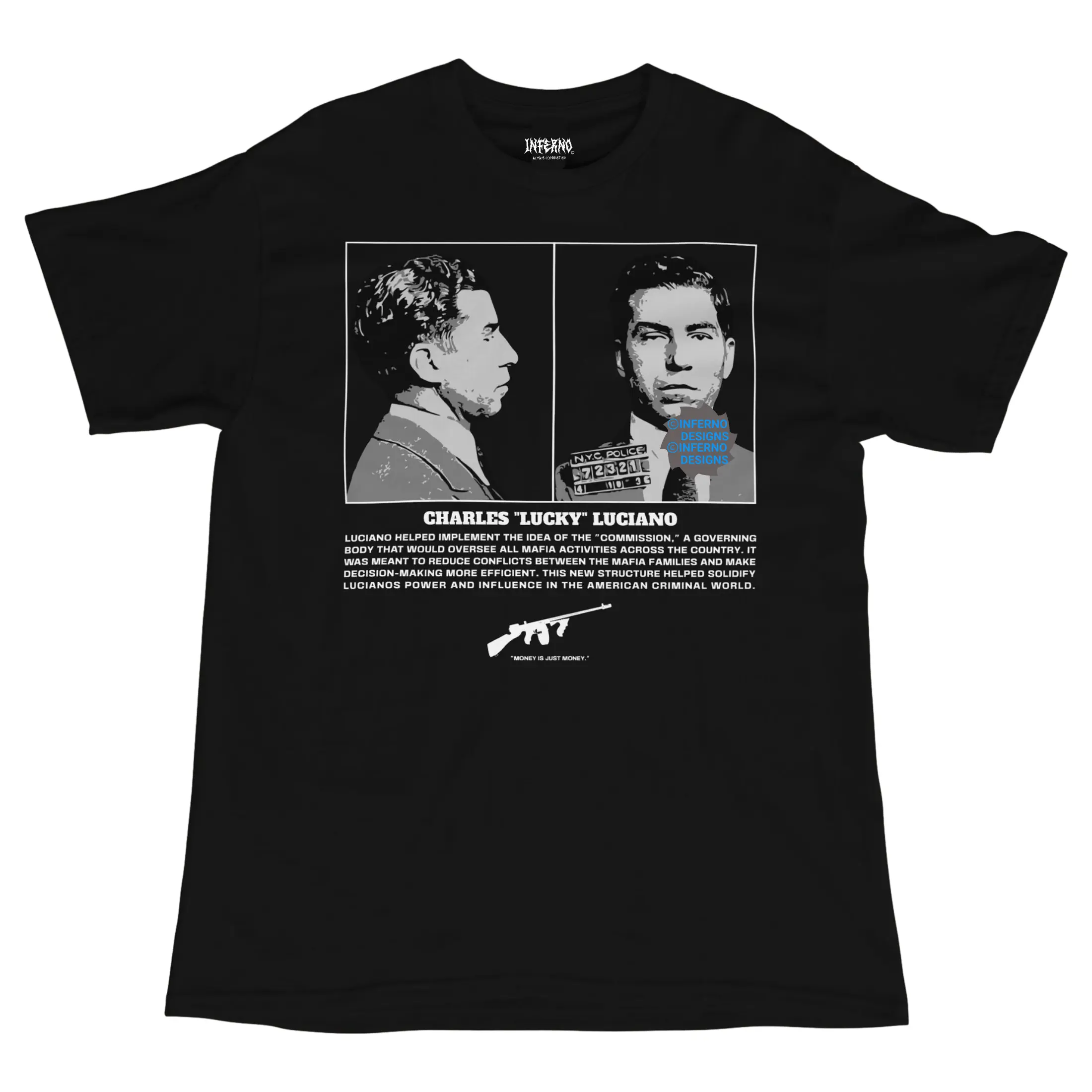 Mugshot Shirt, Lucky Luciano, Mob Mugshot, Mobster Mafia, Y2K Streetwear Shirt
