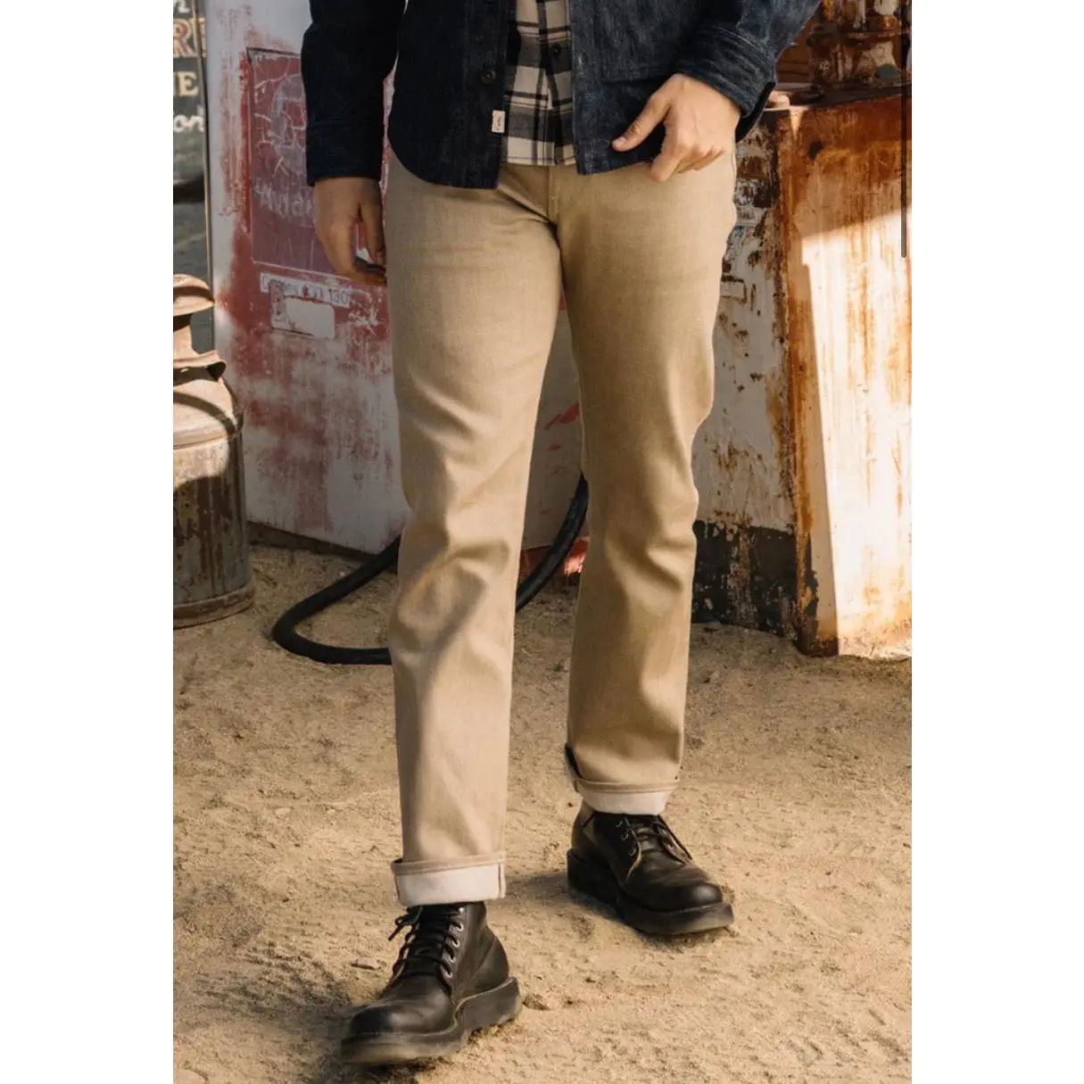 The Hammer Straight - Army Beige Raw 14oz Selvedge