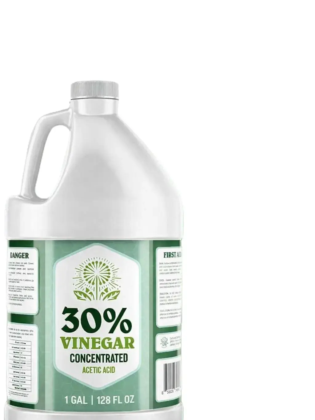 30% Vinegar Concentrate (1 Gal) - Weeds, Industrial Strength Acetic Acid Cleaner, Heavy Duty Descaler, Hard Water Buildup Remover, Multi-Purpose Household Solution (Includes Gloves)