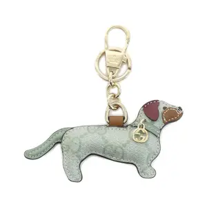Pre-owned GUCCI Calfskin Small Leather Goods GG EMBLEM GG Supreme Canvas Keyring