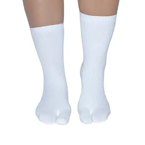 Simple Soft Combed Cotton Tabi Socks - 3 Pair Breathable Anti-friction Combed Cotton High Elasticity White