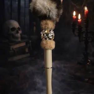 BEAUTIFUL FLUFFY TOP PEN with Luxurious Fur Accents and Elegant Crystal Ring for Stylish Writing