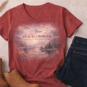 POSITIVA TEE screened v neck your peace your power