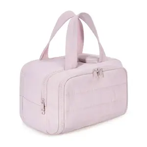 Large Capacity Makeup Bag Portable Handheld Wash Bag, Wide Open Mouth Cosmetic Storage, Ideal for Daily Use and Organization, Travel Cosmetic Bag